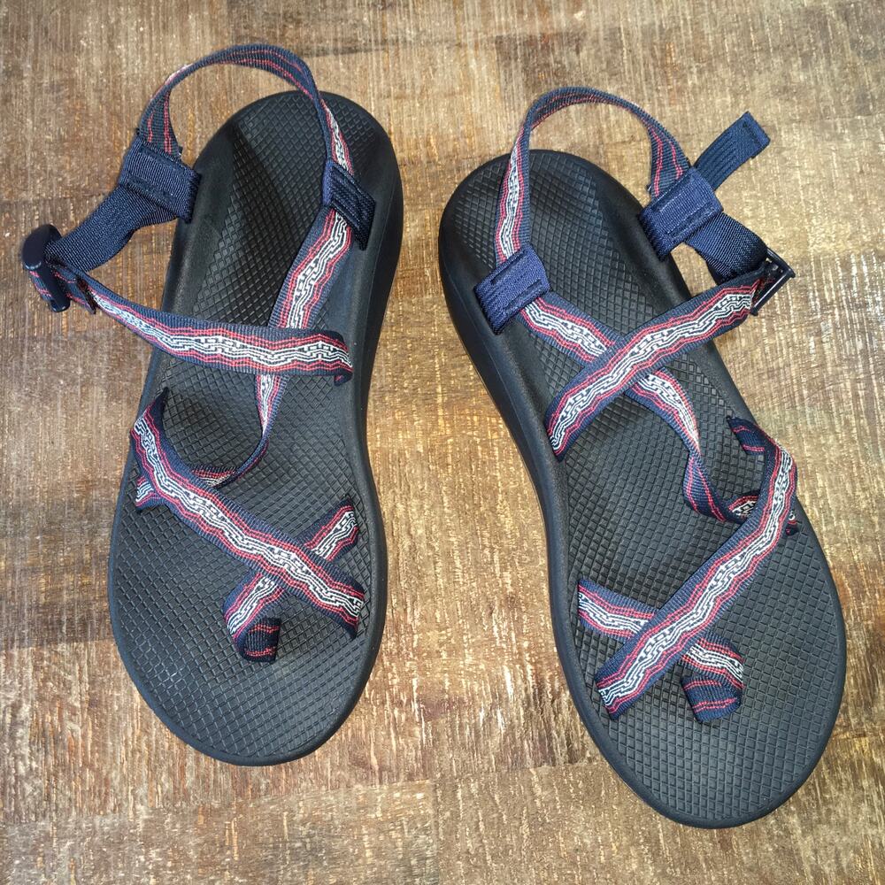 Chaco Z/Cloud Sport Sandal Mens 14 Navy Blue Red Serpent Comfort Hiking Outdoor